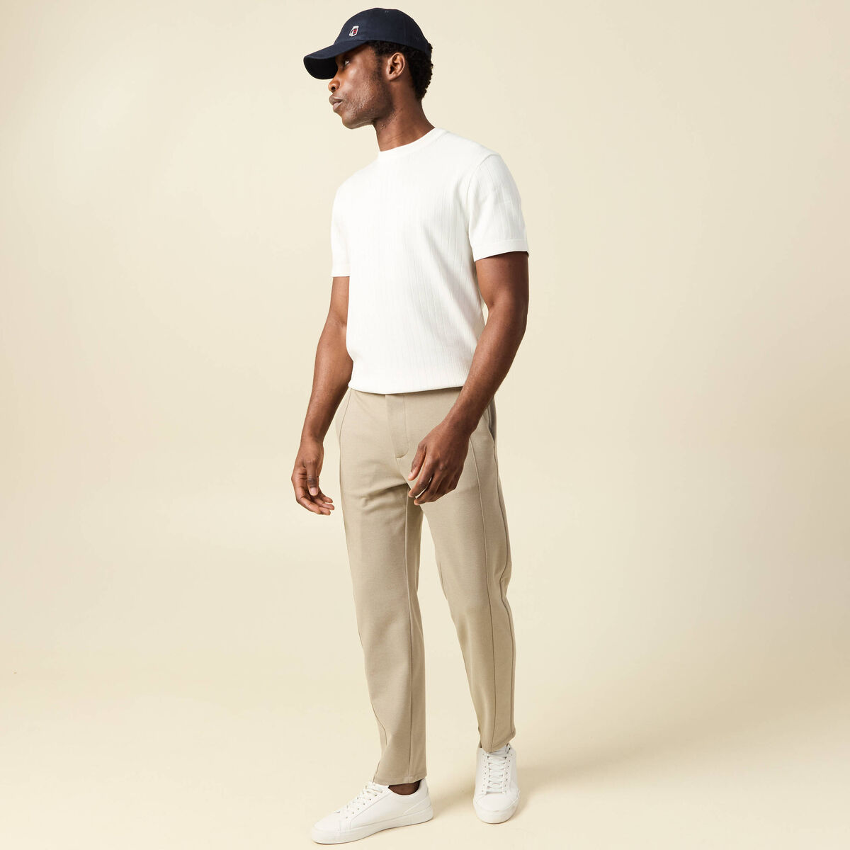 Pantalon droit longueur 32 gris clair homme