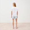 T-shirt en coton manches courtes blanc femme