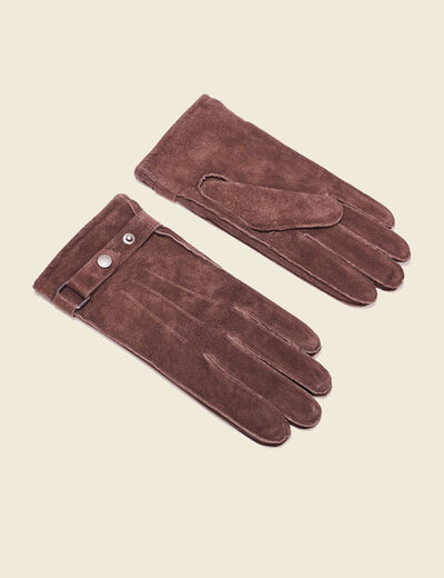 Gants en cuir bordeaux homme