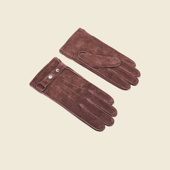Gants en cuir bordeaux homme