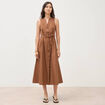 Robe en coton sans manches marron femme