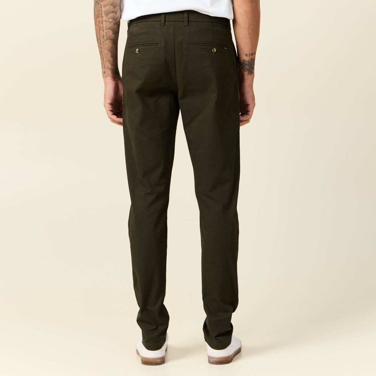 Pantalon slim Instinct chino vert kaki homme