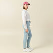 Jeans slim taille haute 7/8ème denim bleach femme