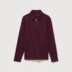 Polo droit manches longues prune homme