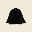 Cape ajust&eacute;e sans manches effet velours noir femme
