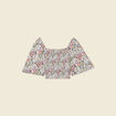 Blouse manches courtes smockée multicolore femme