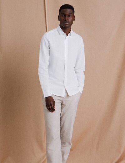 Chemise manches longues blanc homme