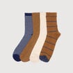 Lot de 4 paires de chaussettes camel femme