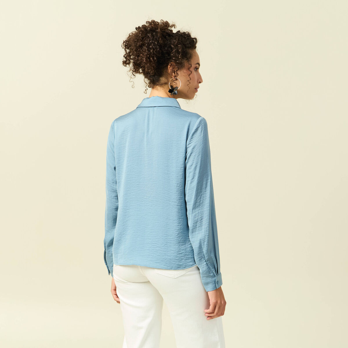 Chemise manches longues gris femme