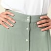 Jupe longue évasée vert kaki femme