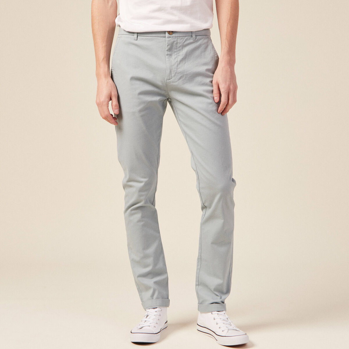 Pantalon slim Instinct chino bleu gris homme
