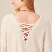 Robe pull droite torsades creme femme