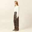 Pantalon slouchy taille haute beige femme