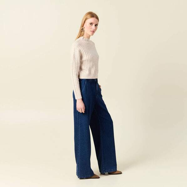 pull manches longues cropped creme femme Pull manches longues cropped creme femme