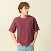 T-shirt ample en coton manches courtes vieux rose homme