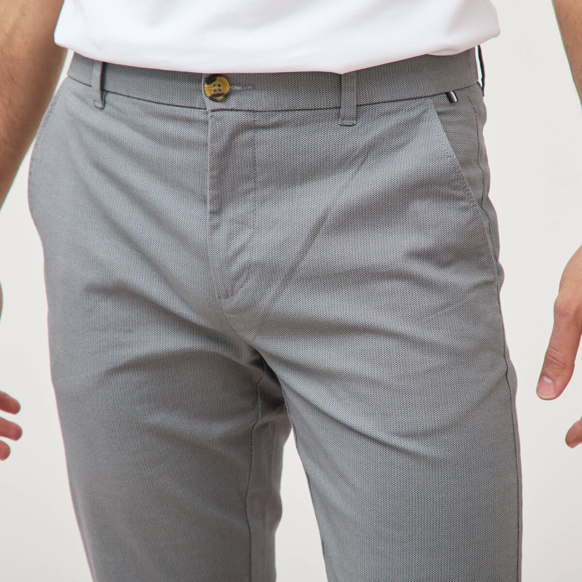 Pantalon chino longueur 32 gris homme