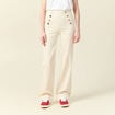Jeans flare à pont denim blanc femme