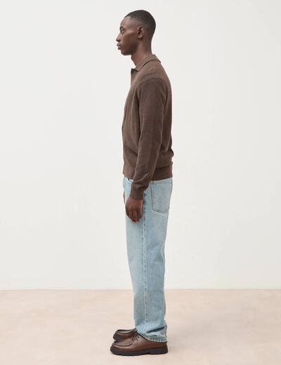 Cardigan manches longues marron homme