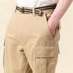 Bermuda droit cargo ceinture gris homme