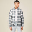 Chemise en coton manches longues ecru homme