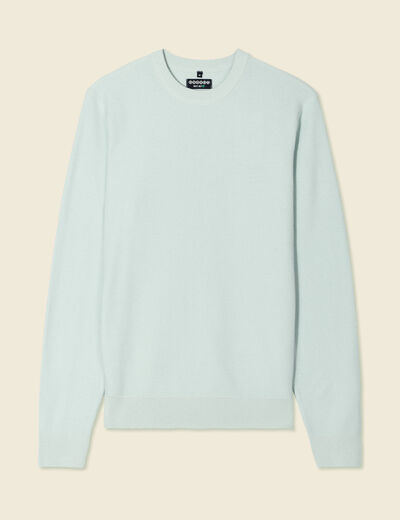 Pull fin col rond manches longues bleu clair homme