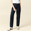 Jeans straight taille haute denim brut rinse femme