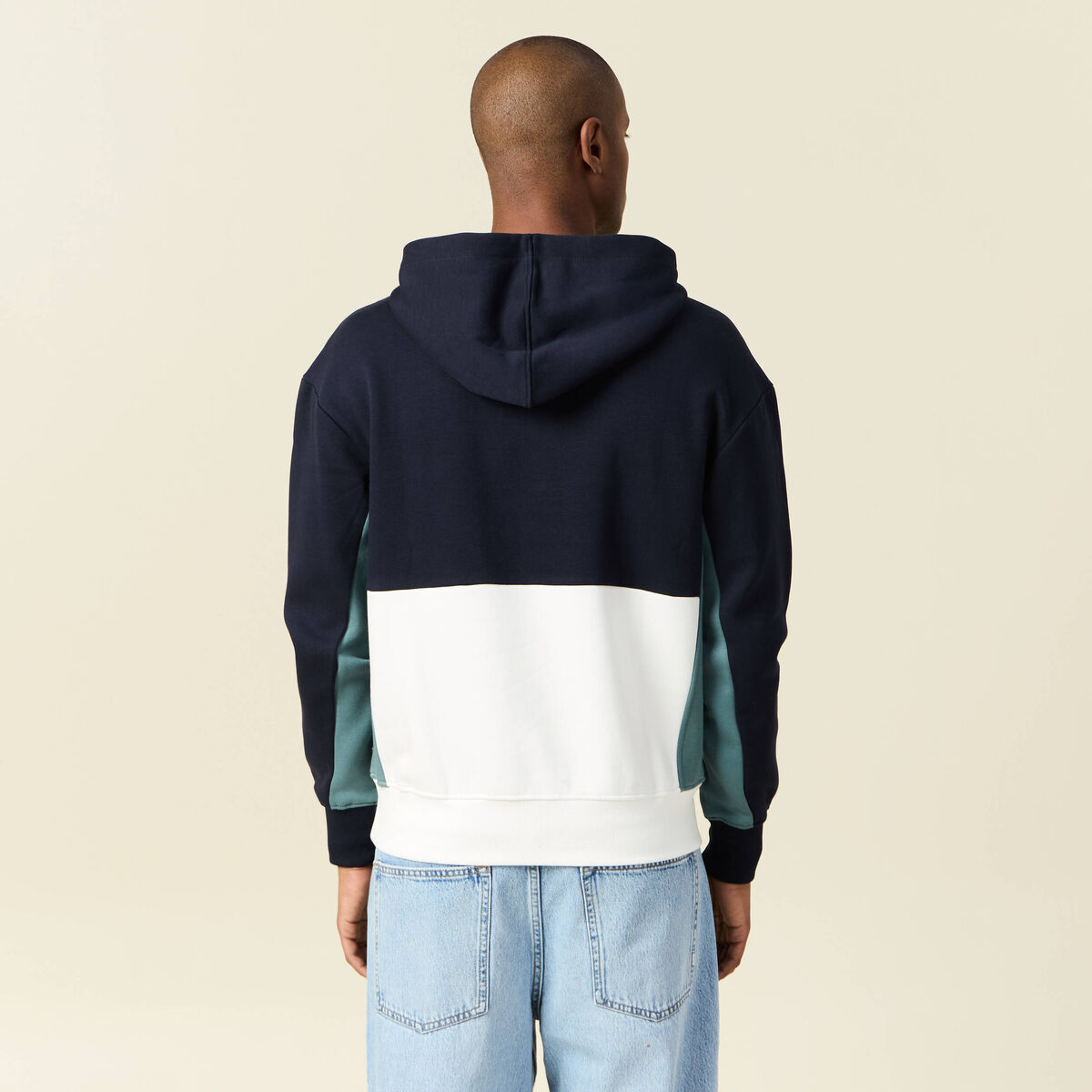 Sweat à capuche bleu marine homme