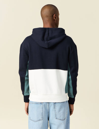 Sweat à capuche bleu marine homme