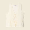 Blouse sans manches jaune pastel femme
