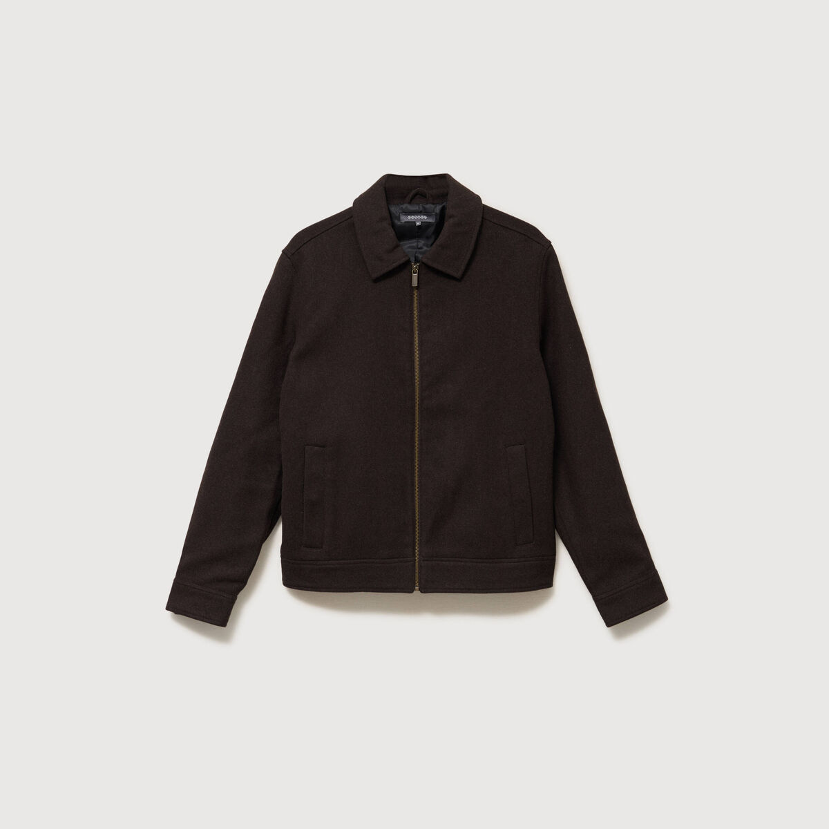 Veste oversize courte col classique marron homme