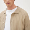 Chemise en coton manches courtes beige homme
