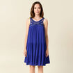 Robe évasée poitrine crochet bleu violet femme