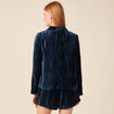 Veste velours éco-responsable bleu canard femme