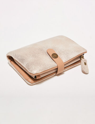Portefeuille beige femme