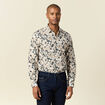 Chemise en coton manches longues beige homme