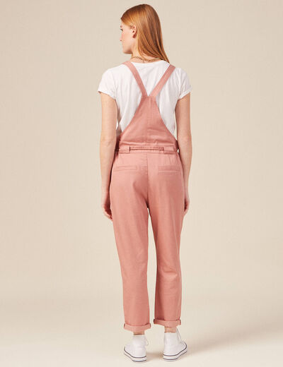 Salopette fluide boutonnée rouge clair femme