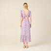 Robe longue évasée rose femme