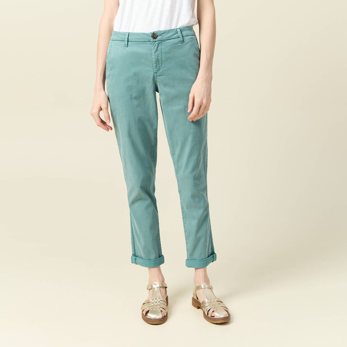 Pantalon chino Instinct vert foncé femme