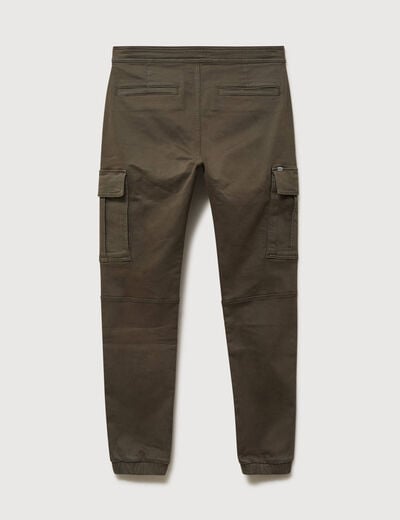 Pantalon battle bas resserr&eacute; vert kaki homme