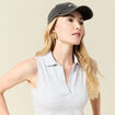 Polo sans manches gris femme