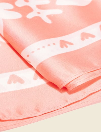 Foulard satin orange corail femme