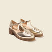 Chaussures &agrave; semelle cr&ecirc;pe couleur or femme