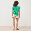 T-shirt ajust&eacute; col rond manches courtes vert femme