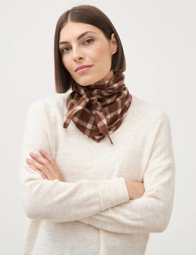 Foulard marron cognac femme