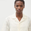 Chemise boyfriend en coton avec broderie ecru homme