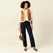 Polo manches 3/4 brillant ecru femme