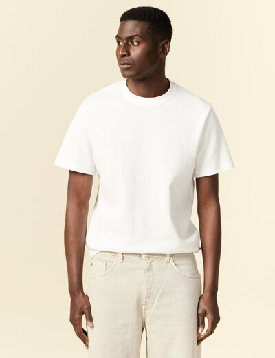 T-shirt manches courtes ecru homme