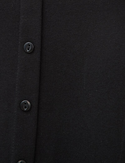 Robe sans manches en maille col carr&eacute; noir femme