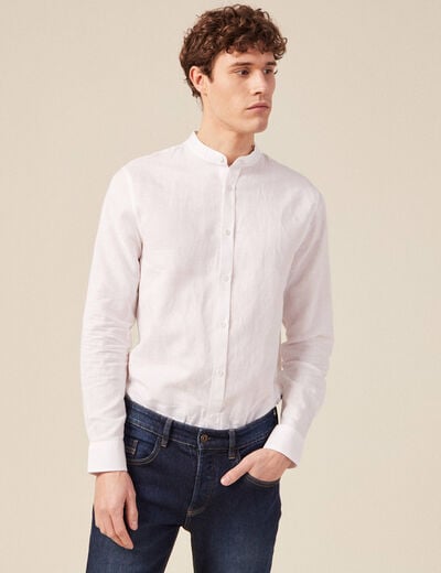 Chemise manches longues blanc homme