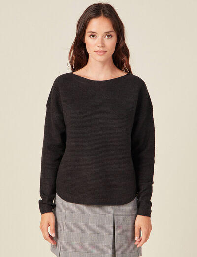 Pull manches longues noir femme